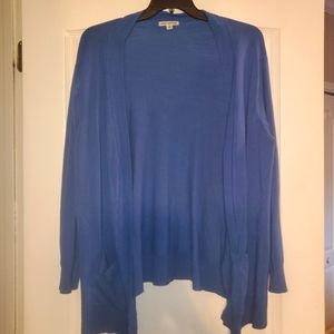 Blue long sleeve cardigan with pockets